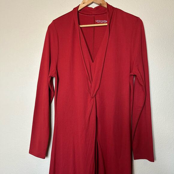 Soft Surroundings Dress Maxi Soft Knit Stretchy Cozy Comfy Viscose Nylon Size L - Picture 2 of 7